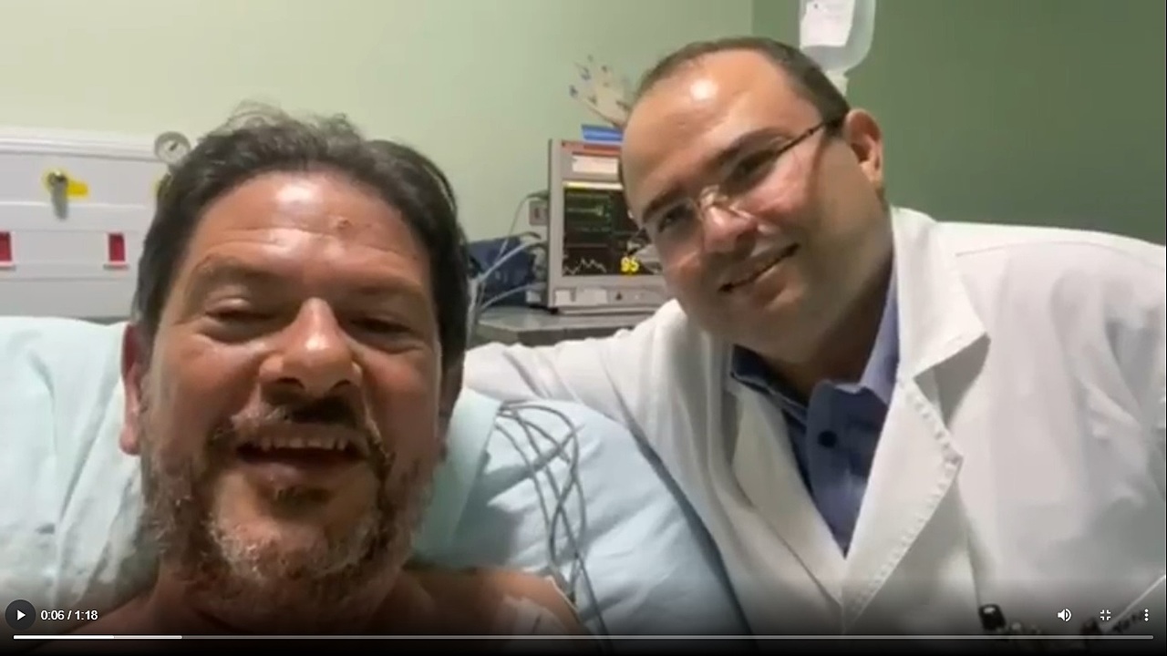 Cid Gomes agradeceu a equipe médica em um vídeo publicado na rede social. - Foto: Reprodução