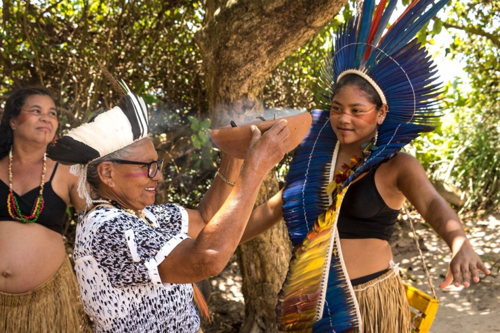 Membros da comunidade indígena Aldeia Forte, localizada no município de Baía da Traição. — Foto: Valdith Lopes/Divulgação
