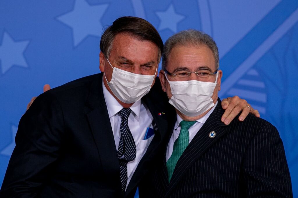 Jair Bolsonaro e Marcelo Queiroga - Foto: Myke Sena/MS
