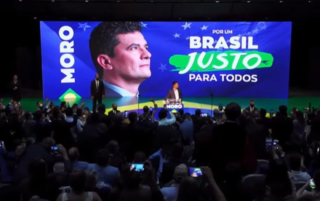 Falas de Moro, durante filiação ao Podemos, foram criticadas pela falta de conteúdo - Reprodução/Youtube