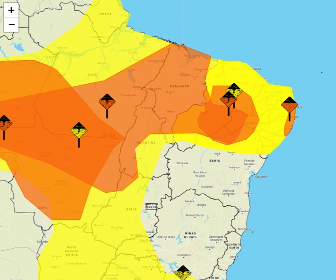 Instituto Nacional de Meteorologia emitiu avisos de chuvas intensas - Foto: Divulgação