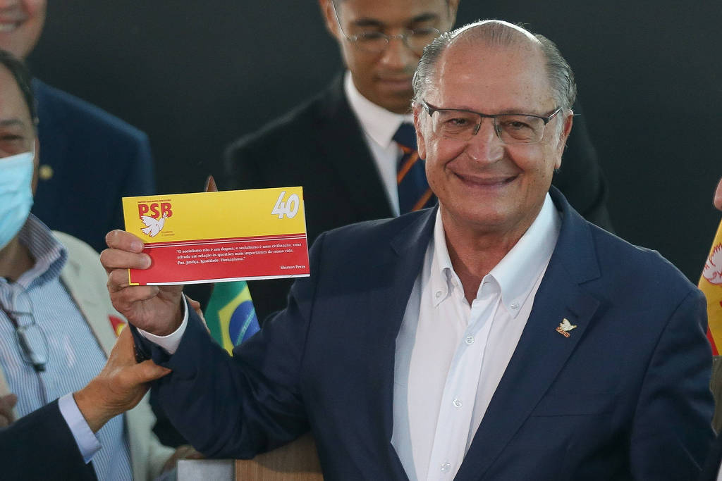O ex-governador Geraldo Alckmin em evento de filiação ao PSB em Brasília - Foto: Pedro Ladeira/Folhapress