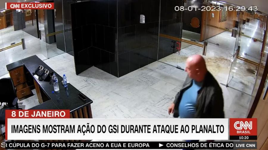 CNN teve acesso com exclusividade a imagens de câmeras de segurança do Palácio do Planalto no dia dos ataques - Foto: CNN / Reprodução