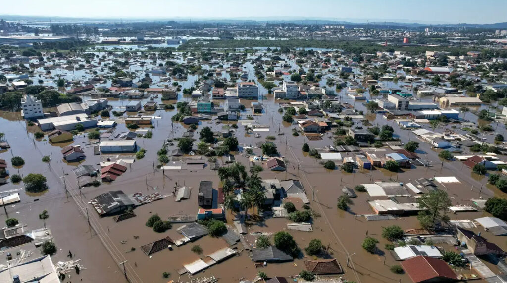 Vista de Canoas, uma das cidades do RS em estado de calamidade - Foto: Gustavo Mansur/Palácio Piratin/ABr