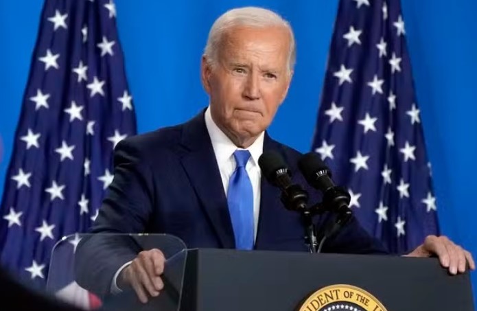Joe Biden em entrevista coletiva em 11 de julho de 2024, em Washington — Foto: AP Photo/Jacquelyn Martin