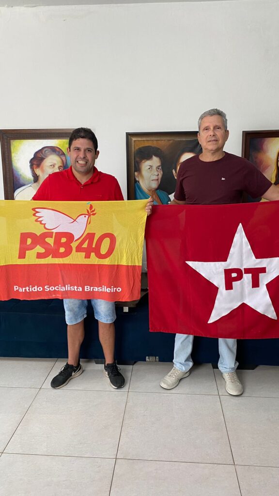 Candidato a vereador Renato Meireles e o presidente do PT de Guarabira, Júnior Rocha - Foto: Assessoria