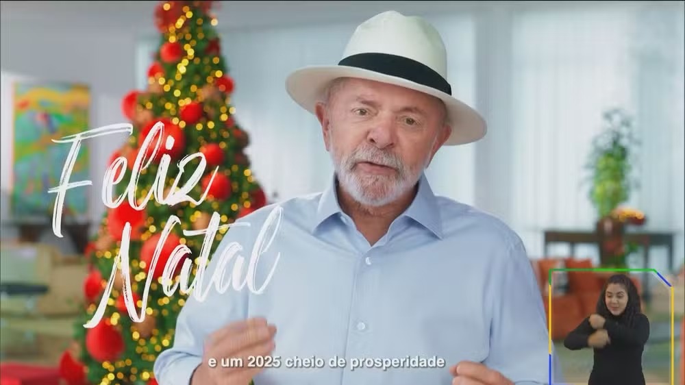 Pronunciamento de Natal do presidente Lula. — Foto: Reprodução